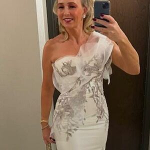 Terani Couture White and Silver Wedding Dress